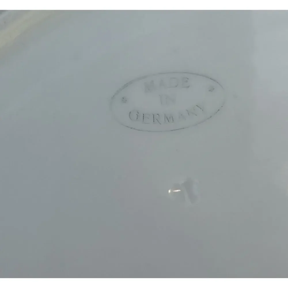 Vintage Rose Trinket Dish Cottage Porcelain Germany Green Floral Romantic Ring